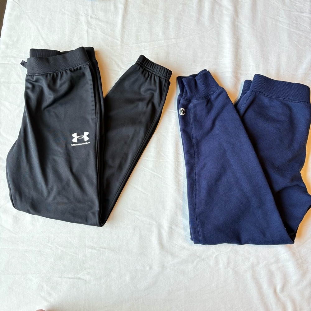Under Armour Kids Black joggers size YXL and Holloway sweat pants size Adult S - Picture 1 of 12